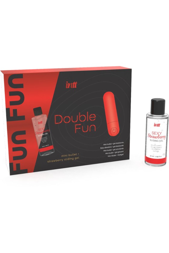 INTT RELEASES - KIT DOPPIO DIVERTIMENTO CON BULLET VIBRANTE E GEL DA MASSAGGIO ALLA FRAGOLA