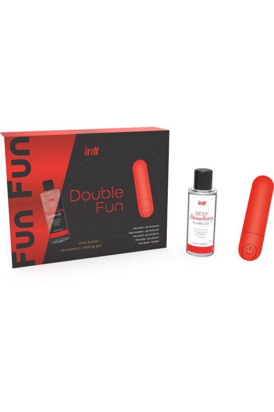 INTT RELEASES - KIT DOPPIO DIVERTIMENTO CON BULLET VIBRANTE E GEL DA MASSAGGIO ALLA FRAGOLA