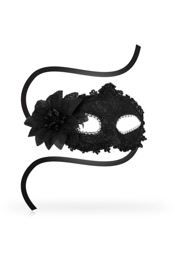 OHMAMA - ANTIZAZ MASKS VENETIAN STYLE SIDE FLOWER - BLACK