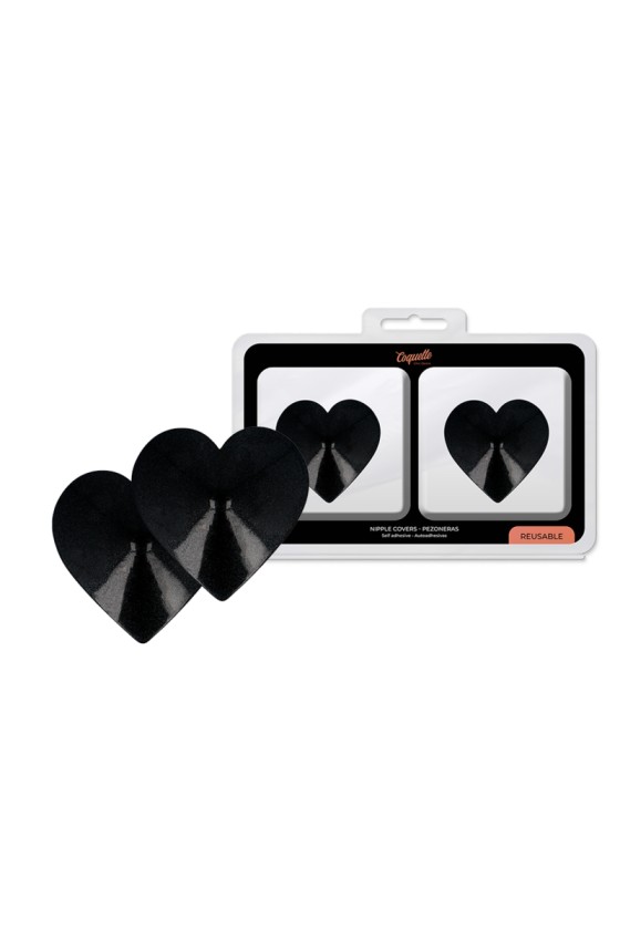 COQUETTE CHIC DESIRE - BLACK HEARTS NIPPLE COVERS