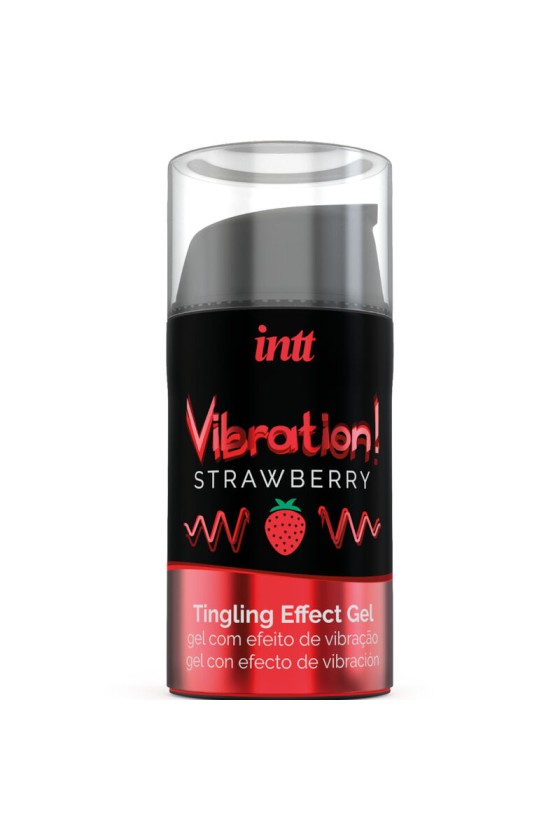 INTT - KRAFTVOLLES INTIMSTIMULIERENDES FLÜSSIGES VIBRATIONSGEL ERDBEERE 15 ML