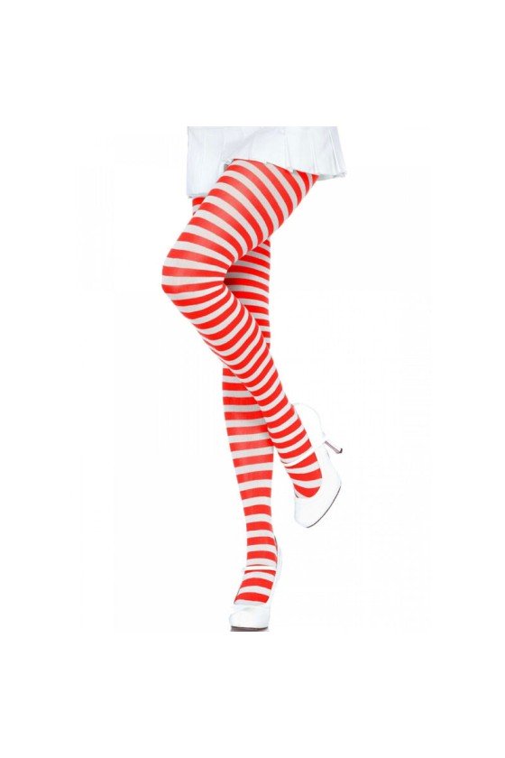 LEG AVENUE - COLLANTS  RAYURES BLANC/ROUGE