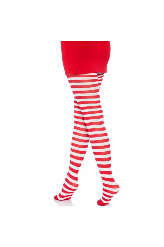 LEG AVENUE - COLLANT A RIGHE BIANCO/ROSSO