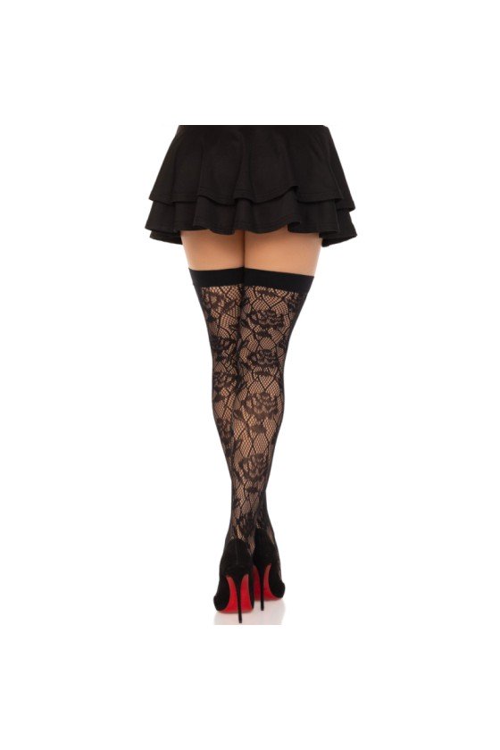 LEG AVENUE - ROSE SELVATICHE NET STOCK NERO