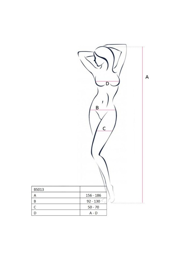 PASSION - WOMAN BS013 WEISSER BODYSTOCKING, EINE GRÖSSE