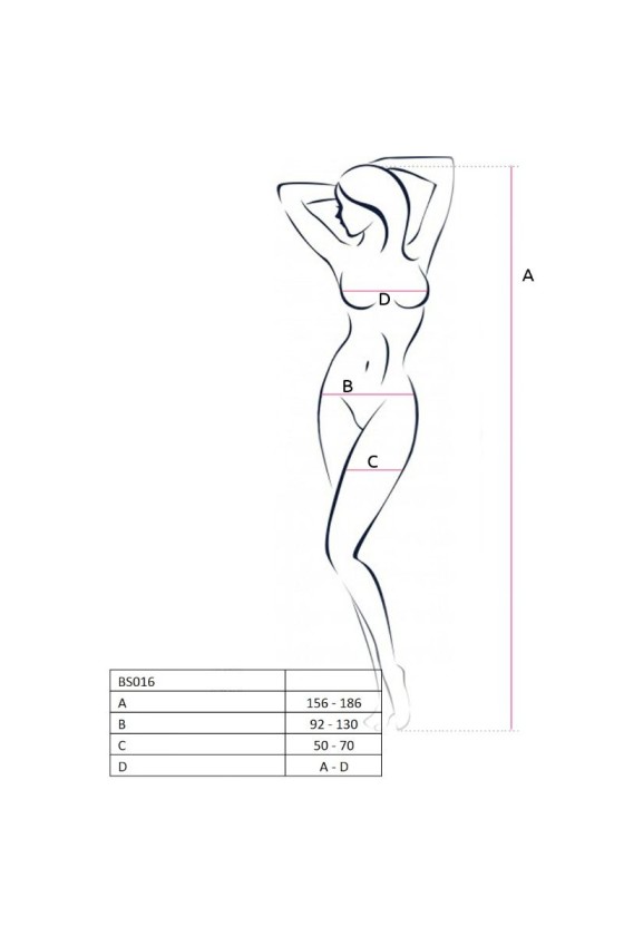 PASSION - WOMAN BS016 BODYSTOCKING BIANCO TAGLIA UNICA