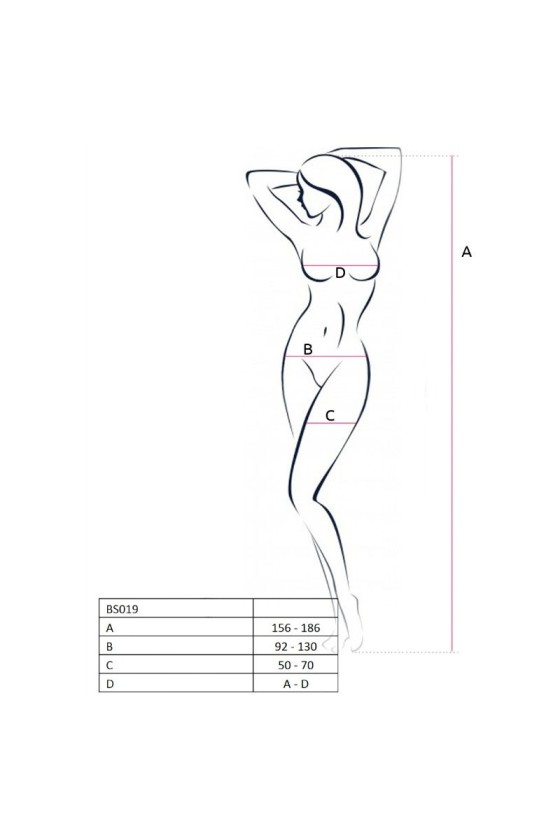 PASSION - BODYSTOCKING MUJER BS019 BLANCO TALLA ÚNICA