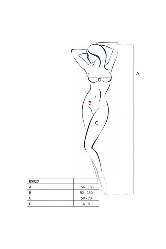 PASSION - WOMAN BS020 WEISSER BODYSTOCKING, EINE GRÖSSE