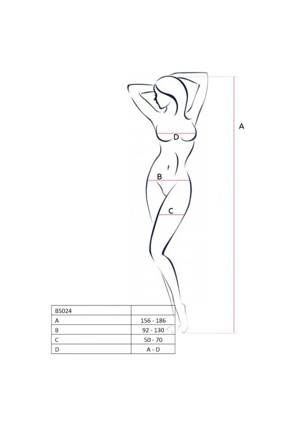 PASSION - FEMME BS024 BODYSTOCKING BLANC TAILLE UNIQUE