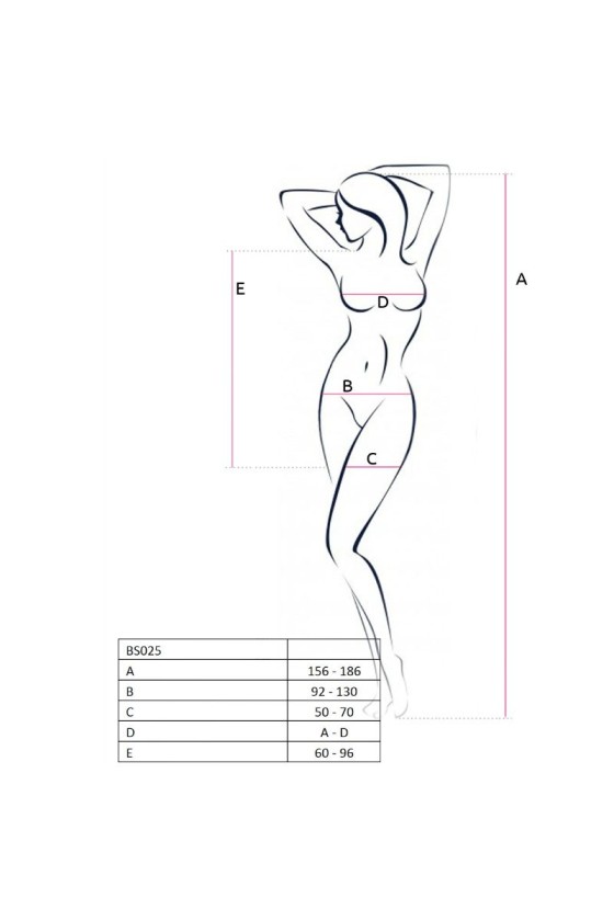 PASSION - WOMAN BS025 BODYSTOCKING WEISSER KLEIDSTIL EINE GRÖSSE