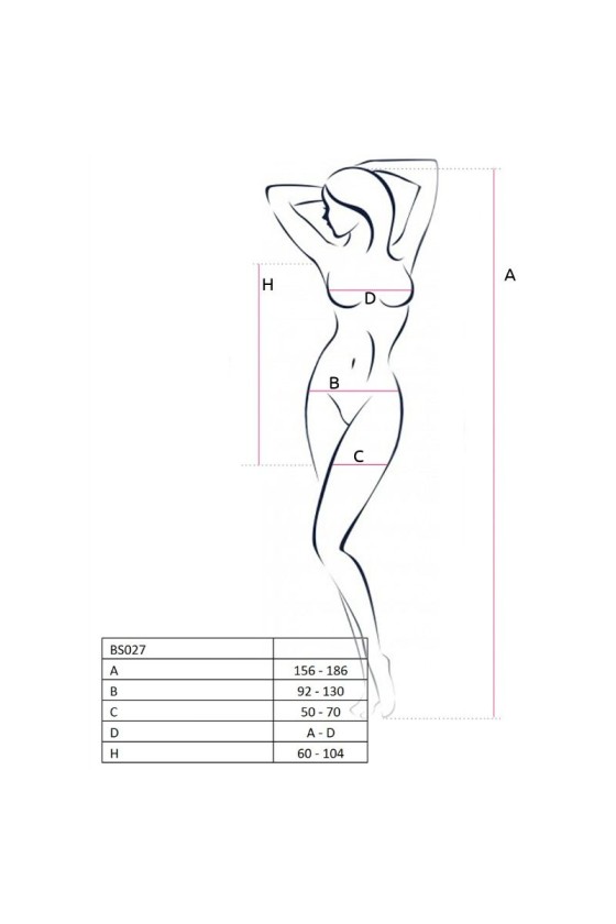 PASSION - WOMAN BS027 BODYSTOCKING ABITO BIANCO STILE TAGLIA UNICA