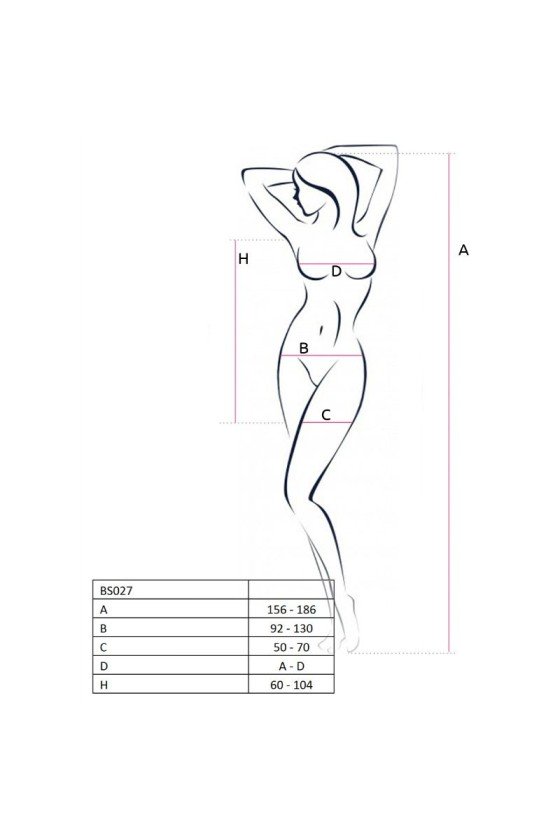 PASSION - WOMAN BS027 BODYSTOCKING WHITE DRESS STYLE ONE SIZE