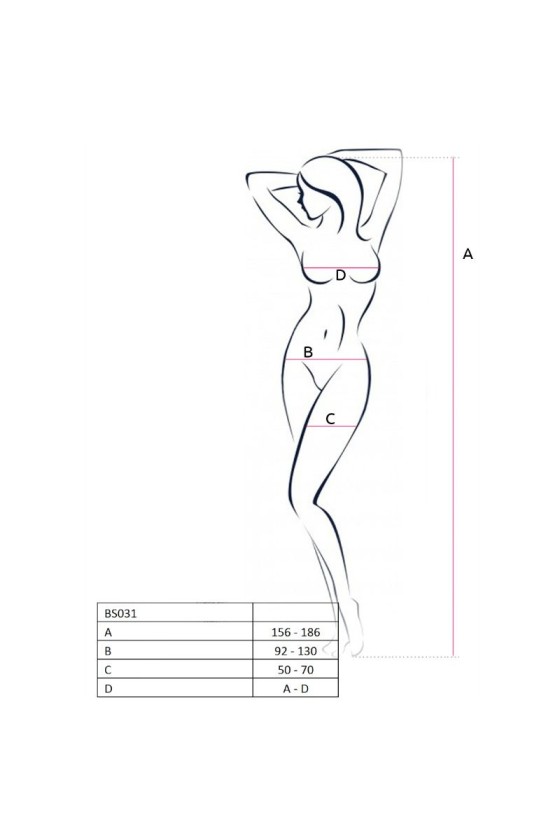 PASSION - FEMME BS031 BODYSTOCKING NOIR TAILLE UNIQUE