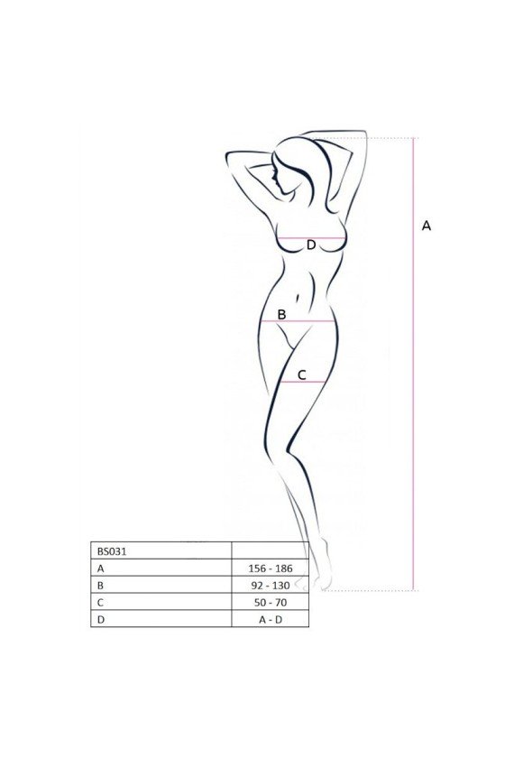 PASSION - BODYSTOCKING MUJER BS031 BLANCO TALLA ÚNICA