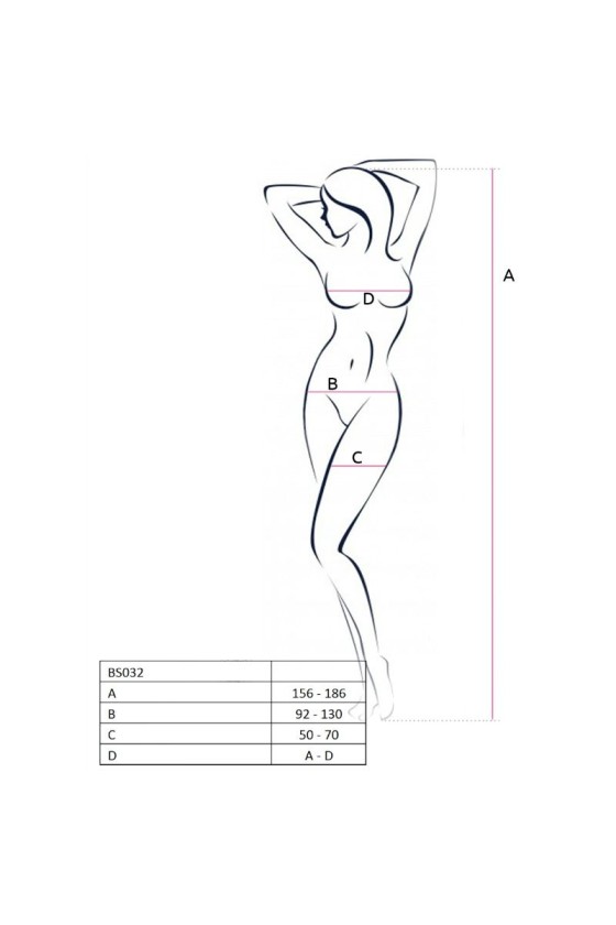 PASSION - FEMME BS032 BODYSTOCKING NOIR TAILLE UNIQUE