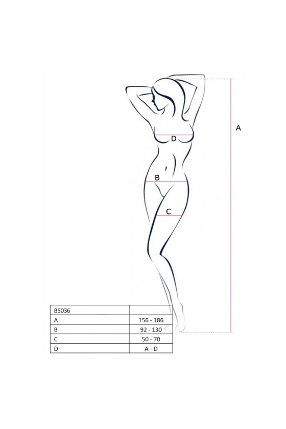 PASSION - BODYSTOCKING MUJER BS036 BLANCO TALLA ÚNICA