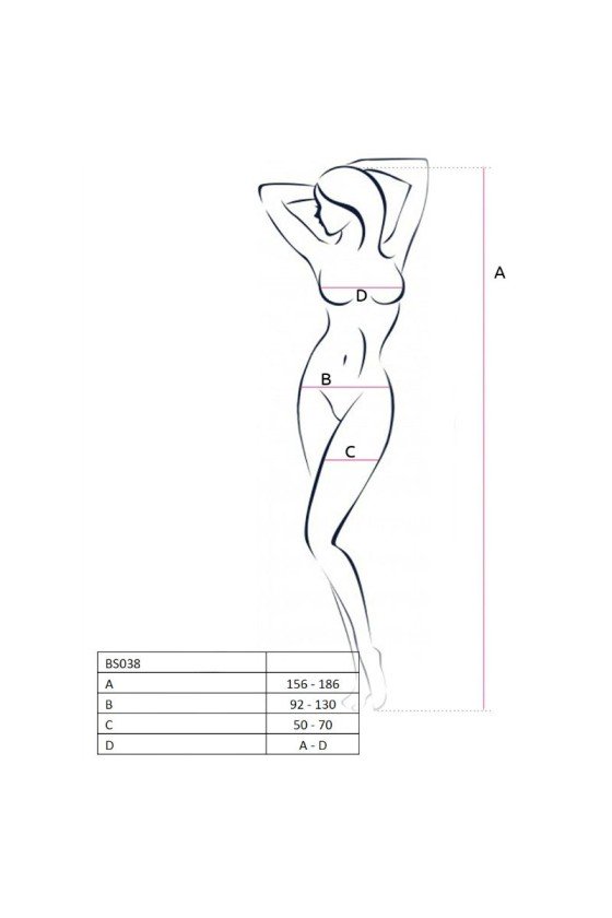 PASSION - WOMAN BS038 WHITE BODYSTOCKING ONE SIZE