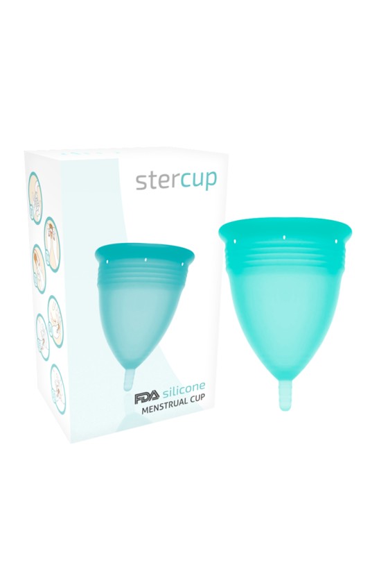 STERCUP - COPA MENSTRUAL DE SILICONA FDA TALLA L AGUAMARINA