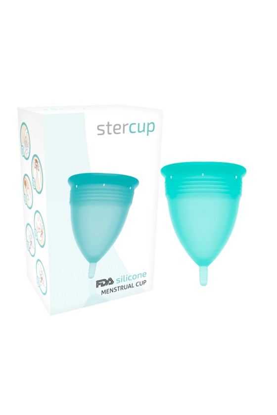 STERCUP - COPA MENSTRUAL DE SILICONA FDA TALLA S AGUAMARINA