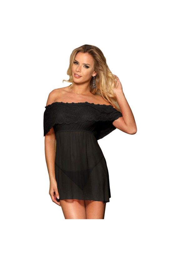 SUBBLIME - DRESSES SHORT DRESS + THONG BLACK S/M