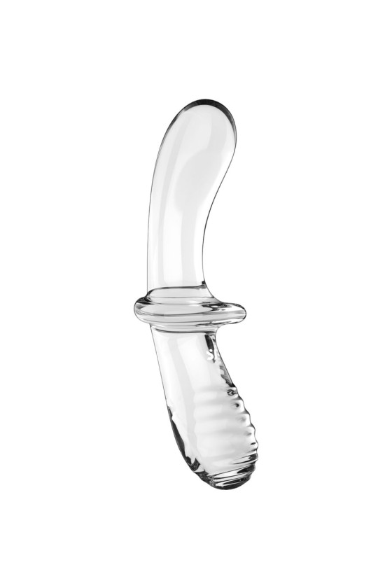 SATISFYER - DILDO DE CRISTAL DUPLO TRANSPARENTE