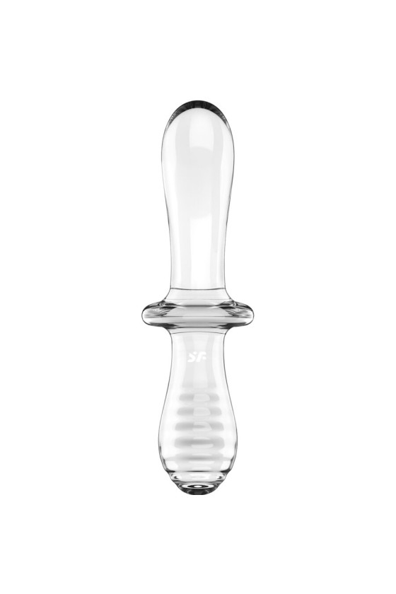 SATISFYER - DILDO DE CRISTAL DUPLO TRANSPARENTE