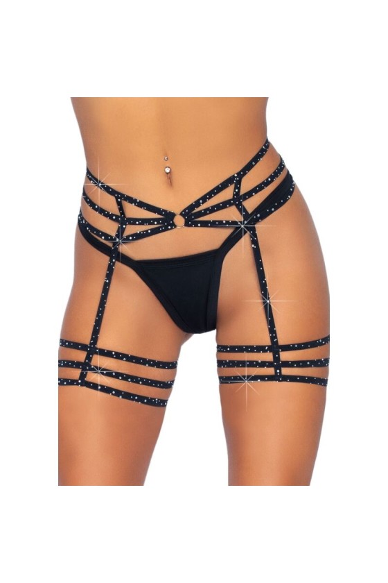 LEG AVENUE - RHINESTONE GARTER STRAPS ONE SIZE