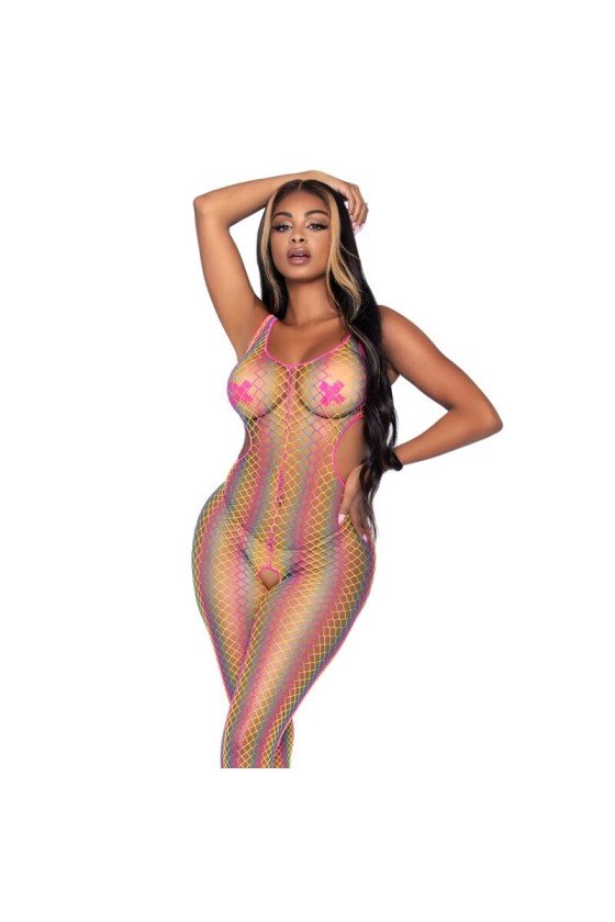 LEG AVENUE - RAINBOW NET BODYSTOCKING ONE SIZE