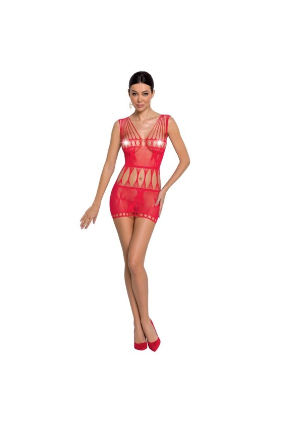 PASSION - FEMME BS090 BODYSTOCKING ROUGE TAILLE UNIQUE