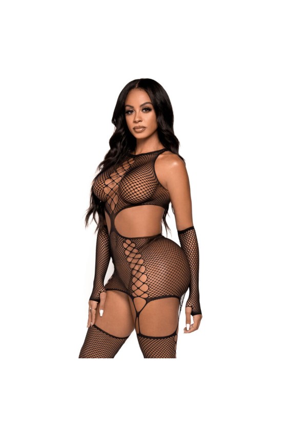 LEG AVENUE - GARTER DRESS WITH GLOVES ONE SIZE