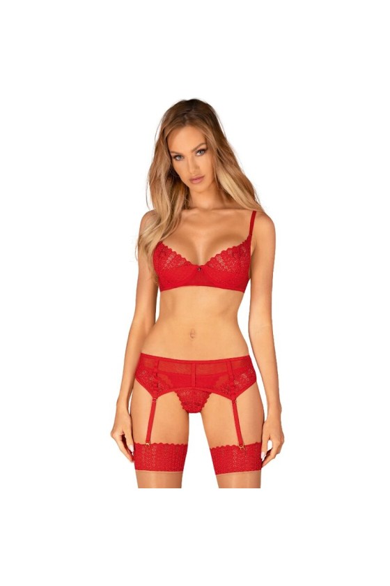 OBSESSIVE - INGRIDIA ENSEMBLE TROIS PIÈCES ROUGE XS/S