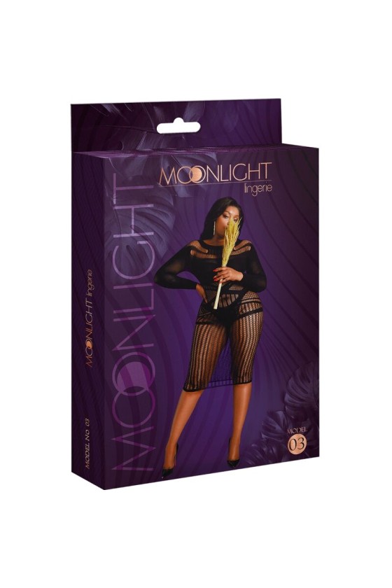 MOONLIGHT - MODEL 3 KLEID SCHWARZ ÜBERGRÖSSE