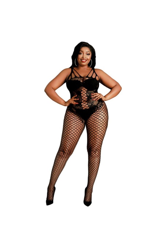 MOONLIGHT - MODEL 4 BODYSTOCKING BLACK PLUS SIZE