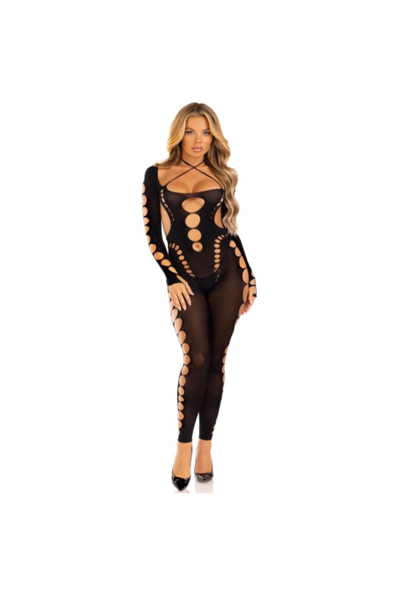 LEG AVENUE - RECKLESS ANKLE BODYSTOCKING BLACK