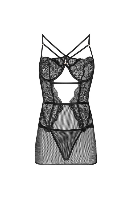 LIVCO CORSETTI FASHION - BARIRIN LC 90633 CAMISA + BRAGUITA NEGRA