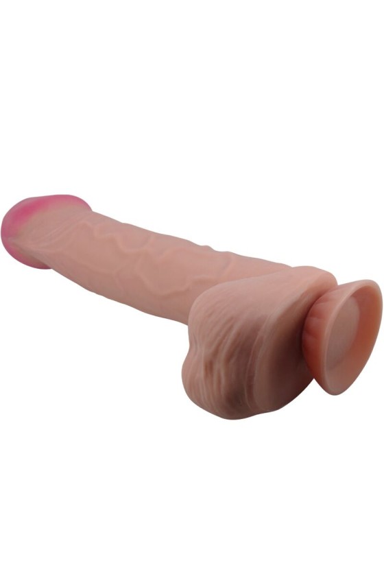 PRETTY LOVE - SLIDING SKIN SERIES REALISTIC DILDO WITH SLIDING SKIN SUCTION CUP BROWN 26 CM