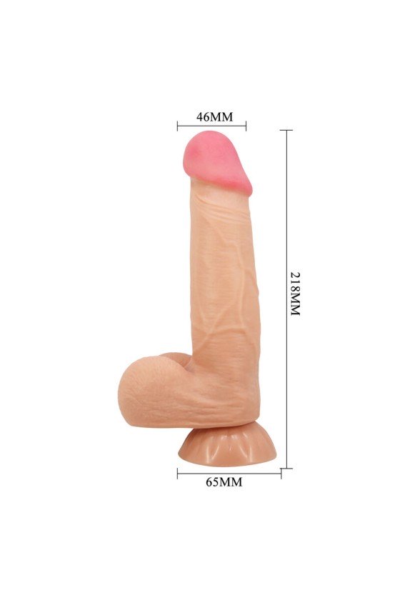 PRETTY LOVE - SLIDING SKIN SERIES REALISTIC DILDO WITH SLIDING SKIN SUCTION CUP 21.8 CM