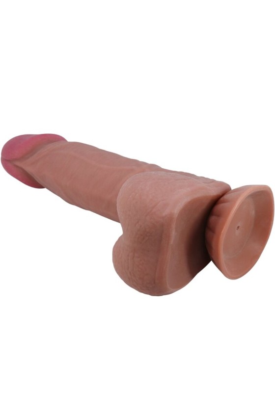 PRETTY LOVE - DILDO REALISTA SLIDING SKIN SERIES CON VENTOSA DESLIZANTE BROWN SKIN 20,6 CM