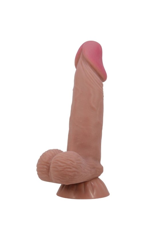 PRETTY LOVE - DILDO REALISTICO SERIE SLIDING SKIN CON VENTOSA SCORREVOLE IN PELLE MARRONE 19,4 CM