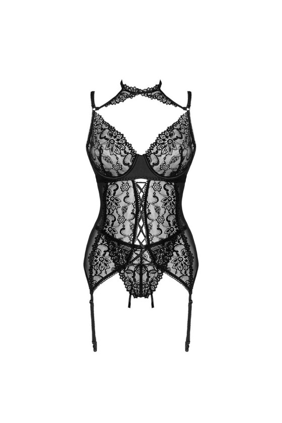 LIVCO CORSETTI FASHION - COLLECTION GIELLANDRA FOR THE SENSES CORSET + CULOTTE NOIR