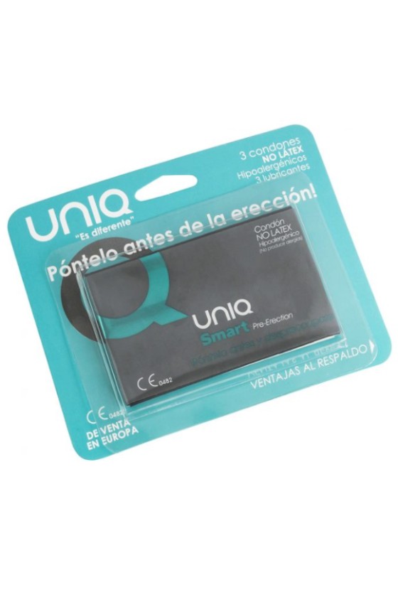 UNIQ - PRESERVATIVOS SMART PREERECCIÓN SIN LÁTEX 3 UNIDADES