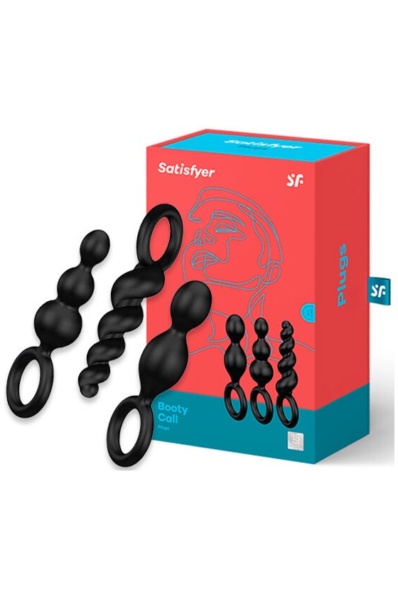 SATISFYER - ANAL PLUGS SET 3 PCS BLACK