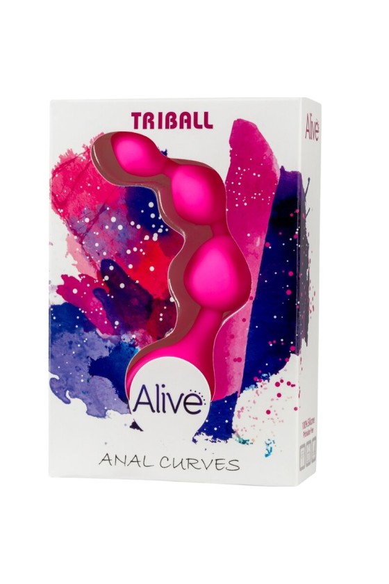 ALIVE - BALLES ANAL EN SILICONE ROSE TRIBALL 15 CM