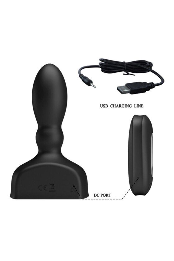 MR PLAY - PLUG ANAL HINCHABLE NEGRO CONTROL REMOTO