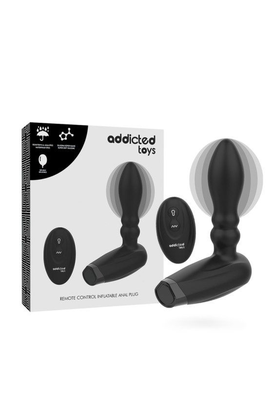 ADDICTED TOYS - INFLATABLE REMOTE CONTROL PLUG - 10 MODES OF VIBRATION