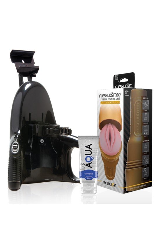 FLESHLIGHT - UNIDAD DE ENTRENAMIENTO STAMINA GO LADY + LANZAMIENTO UNIVERSAL + LUBRICANTE CALIDAD AQUA 50 ML