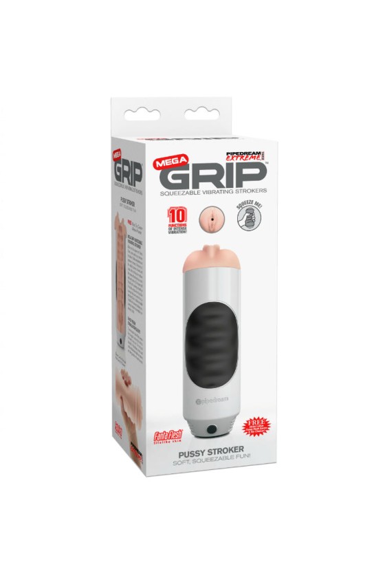 EXTREME TOYZ - PIPEDREAM MEGA GRIP VAGINA MASTURBATOR VIBRATOR