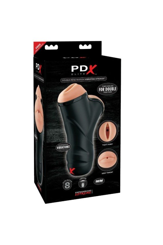 PDX ELITE - DOUBLE PENETRATION VIBRATING STROKER