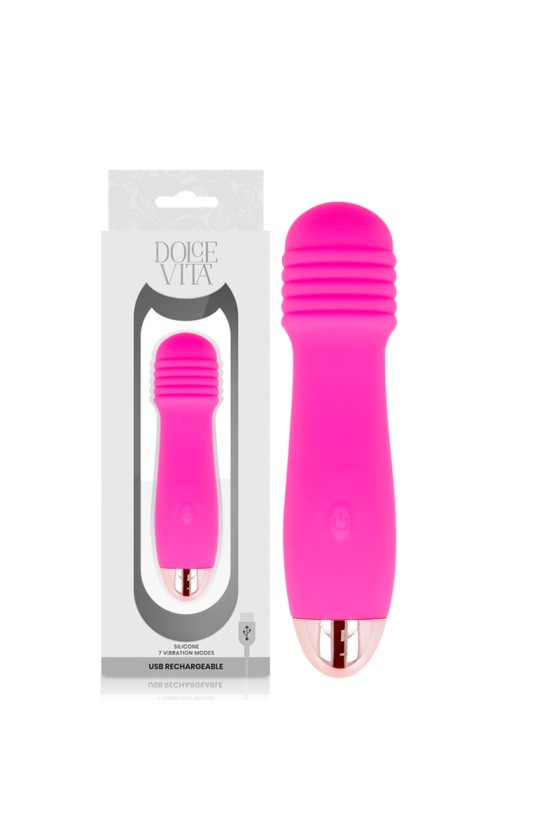 DOLCE VITA - VIBRATEUR RECHARGEABLE TROIS ROSE 7 VITESSES