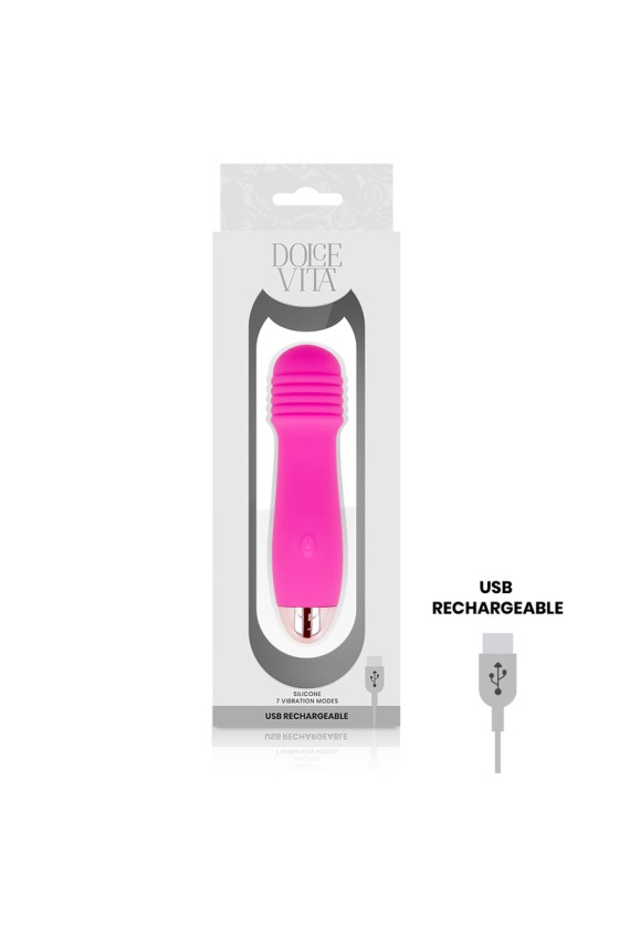 DOLCE VITA - VIBRATEUR RECHARGEABLE TROIS ROSE 7 VITESSES